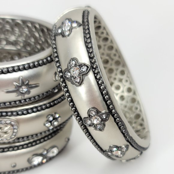 NWT Art Deco Pave CZ Hinged Magnetic Cuff Bangle - Picture 10 of 12